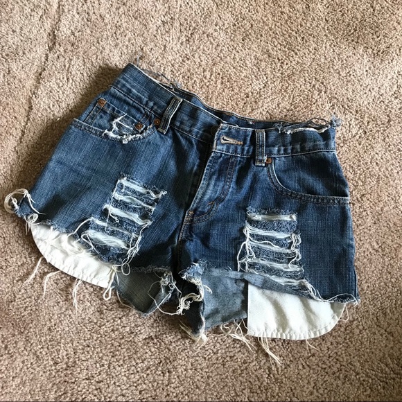 Levi's Pants - Levi Distressed High Waist Shorts